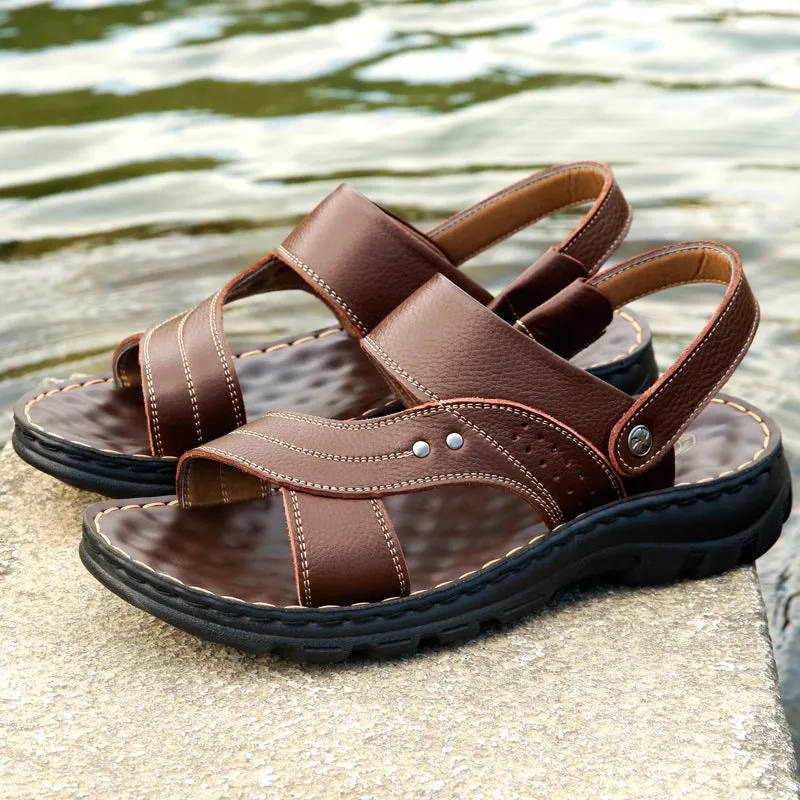 Slippers Shearling Men Sandals Summer Beach Shoes Adjustable Back Strap Design Slippers Slides