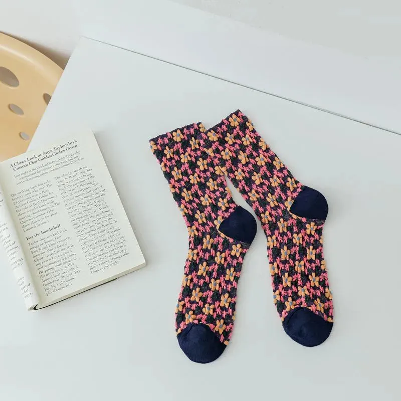 Zara Tassel Loafers 5 Pairs Autumn  Winter Women's Small Flower Stockings