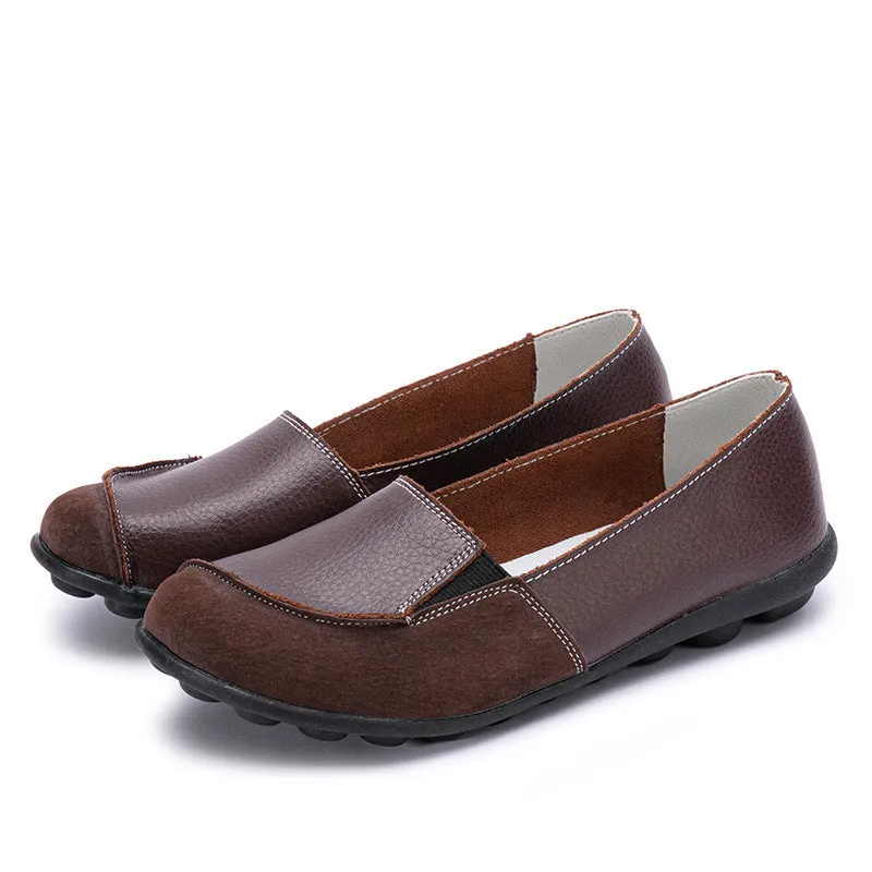 Waterproof Flat Slip On Loafers Women Driving Shoes Casual Loafers Leather