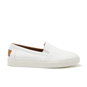 Slip-on Sneakers, white leather Best Sneakers For Gout