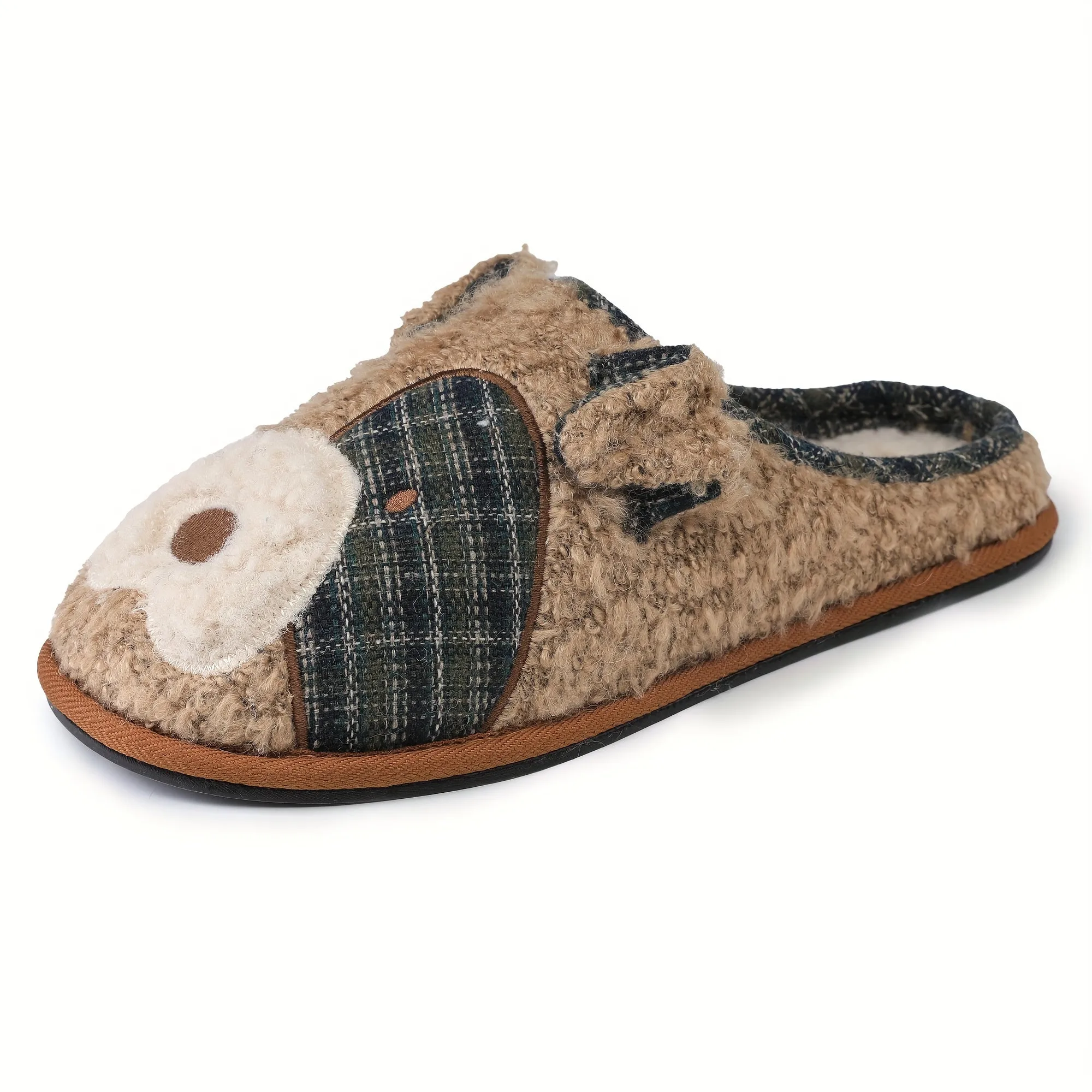 Men Slippers Slides Cute Cartoon Animal Memory Foam Plush House Shoes Anti Smell Slippers