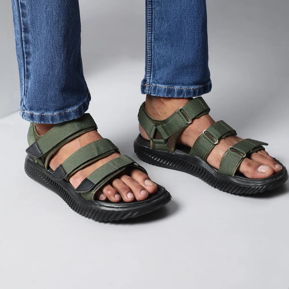 A-HA Casual Olive Green Sandals For Men STAMINA-4E By Liberty Eric Cartman Slippers