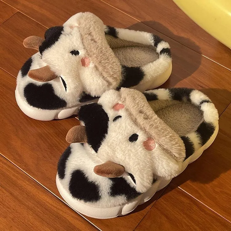 Fluffy Cow Slippers Coqui Slides
