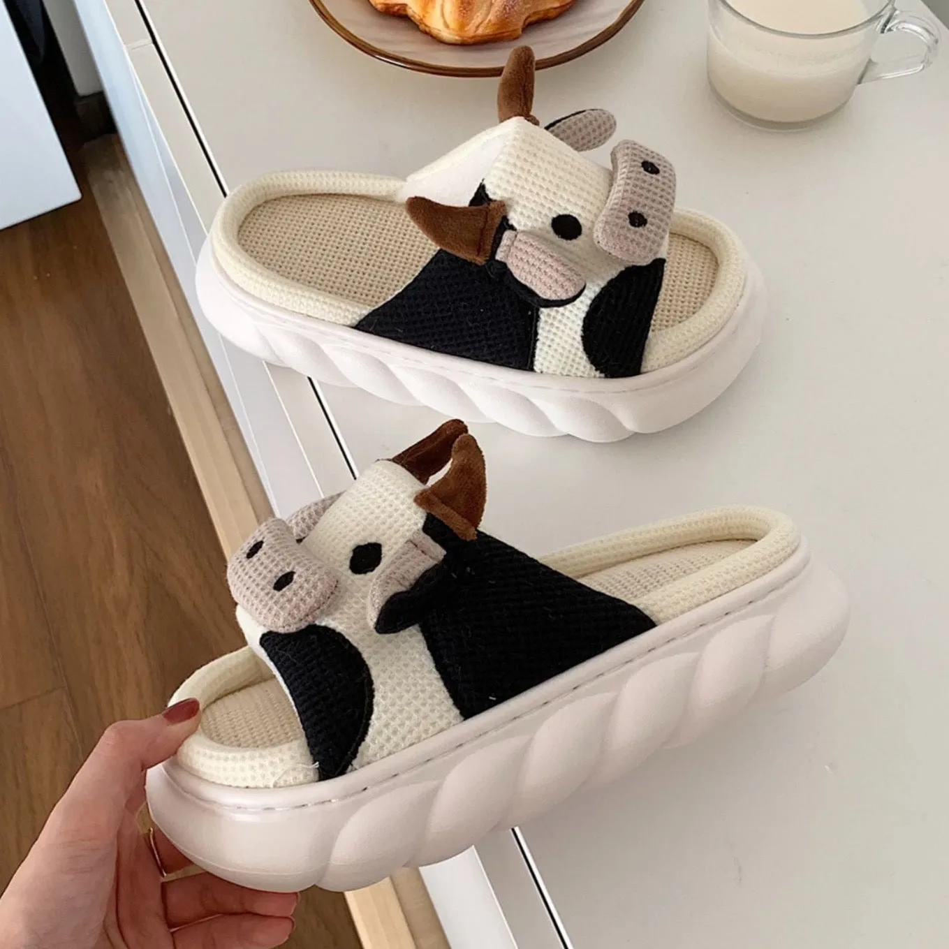 Fluffy Cow Slippers Florence Slippers
