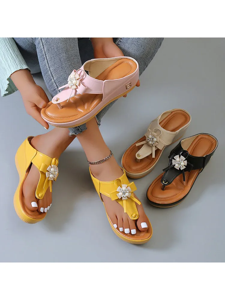 Women'S Sandals With Floral Anti Stink Slippers