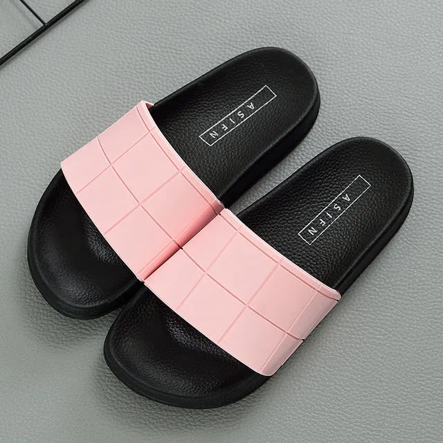 Slippers Mosaic Lattice Flip Flops Sport Flex Slides