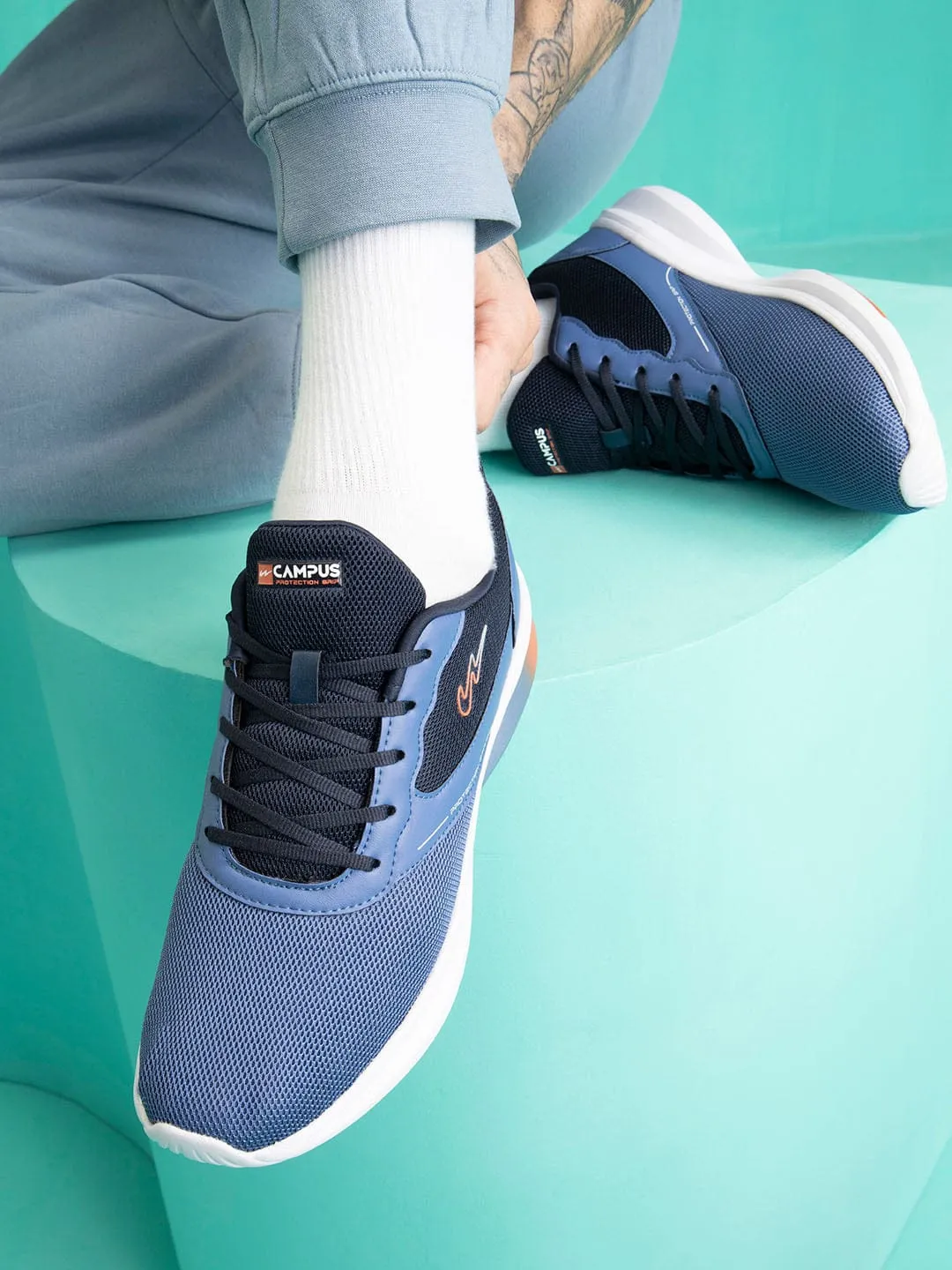 Running Spike Shoes CAMP-RELISH Navy Men's Running Shoes