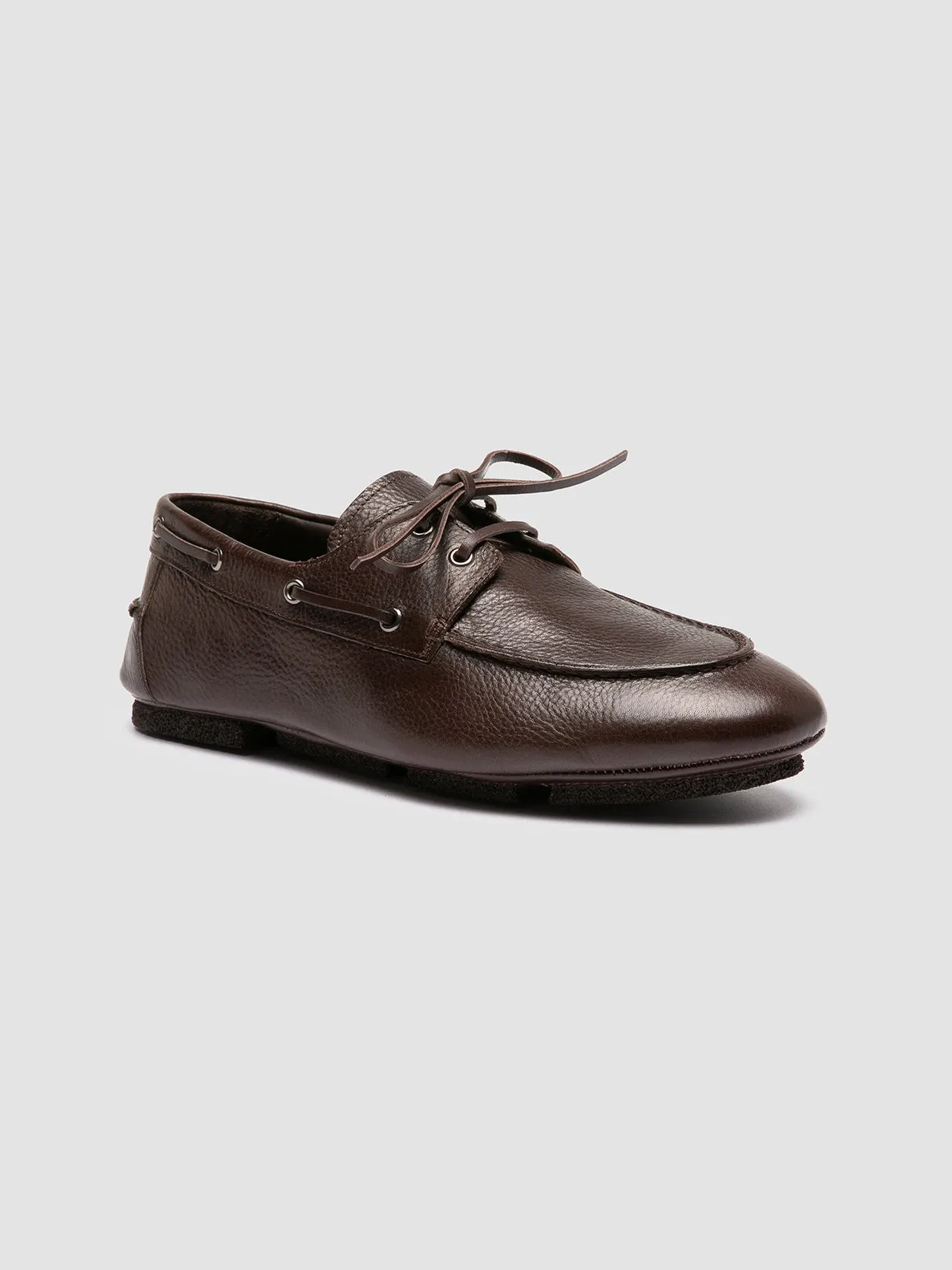 C-SIDE 004 - Brown Suede Boat Shoes Lug Sole Loafers