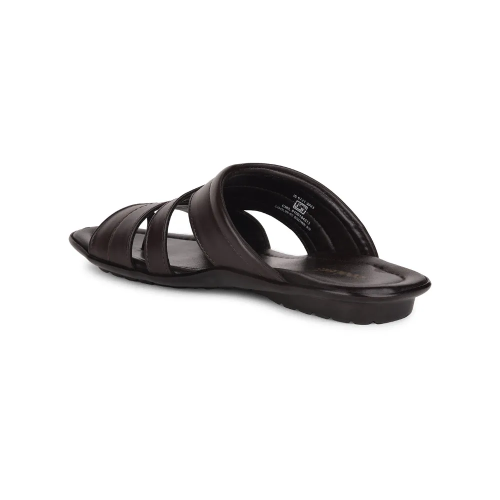 Relax Slippers Coolers Casual Brown Toe Ring Slippers For Men COOL99-92 By Liberty