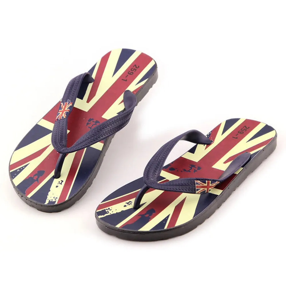 Beach Man shoes Rice flag Flip-flops Slippers Men Beach Sals Home Slippers salias mujer Black Slides