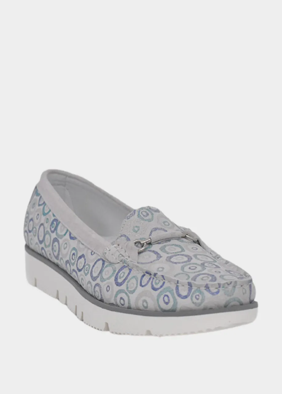 Ferragamo Driving Loafers Vittoria Mengoni Gorgeous Grey Circle Loafers