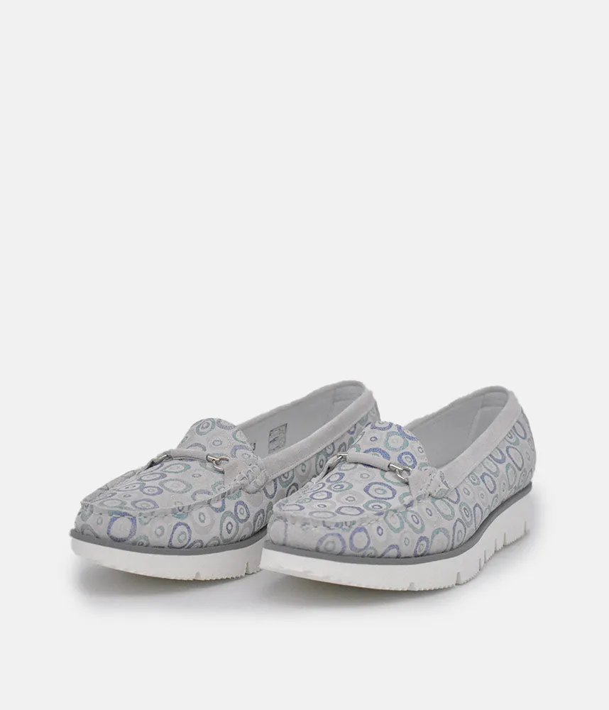 Leather Loafers With Buckle Vittoria Mengoni Gorgeous Grey Circle Loafers