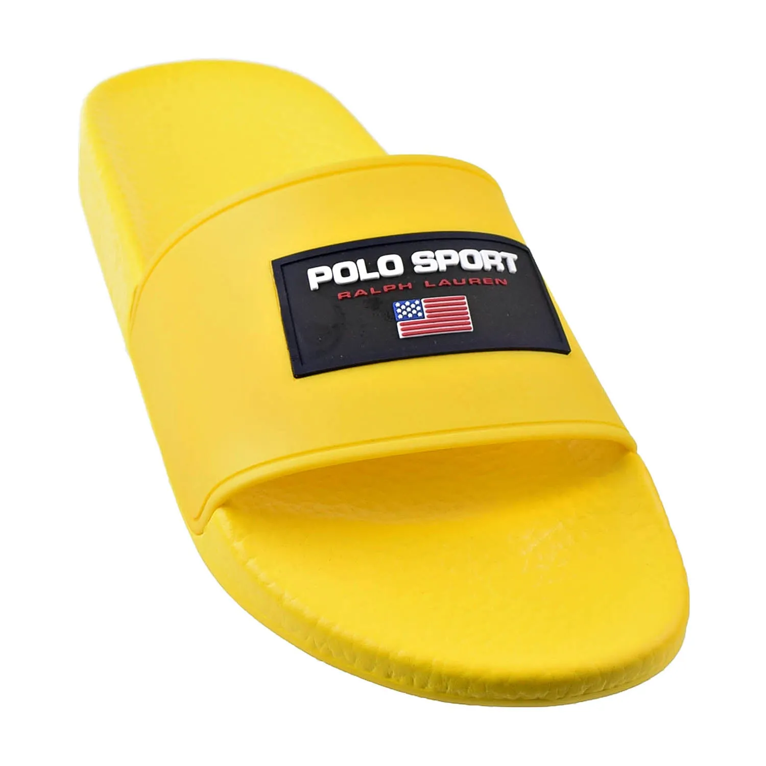 Polo Ralph Lauren Sport Men's Slides Canary Yellow Buffalo Slippers