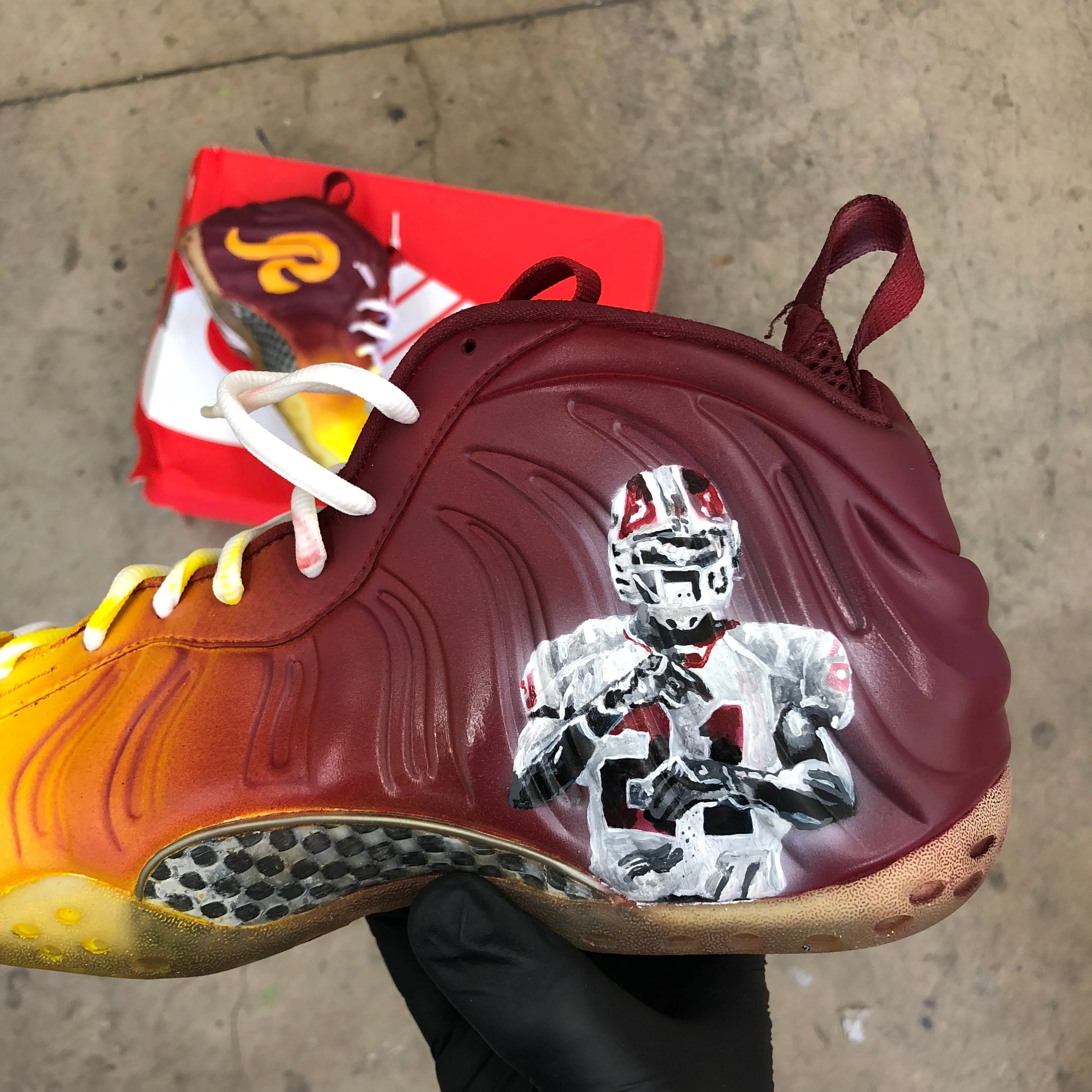 2 Pairs of Custom Painted Nike AF1 Highs - (Mens 9 and Mens 8) Redskins Theme/ Eagles Theme - Custom Order Asics Shoe Gel 1130