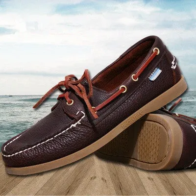 China Flat Shoes Spring /Autumn Fashion Casual Men's Boat shoes European style Lace-up Flat Round toe lightweight men's shoes
