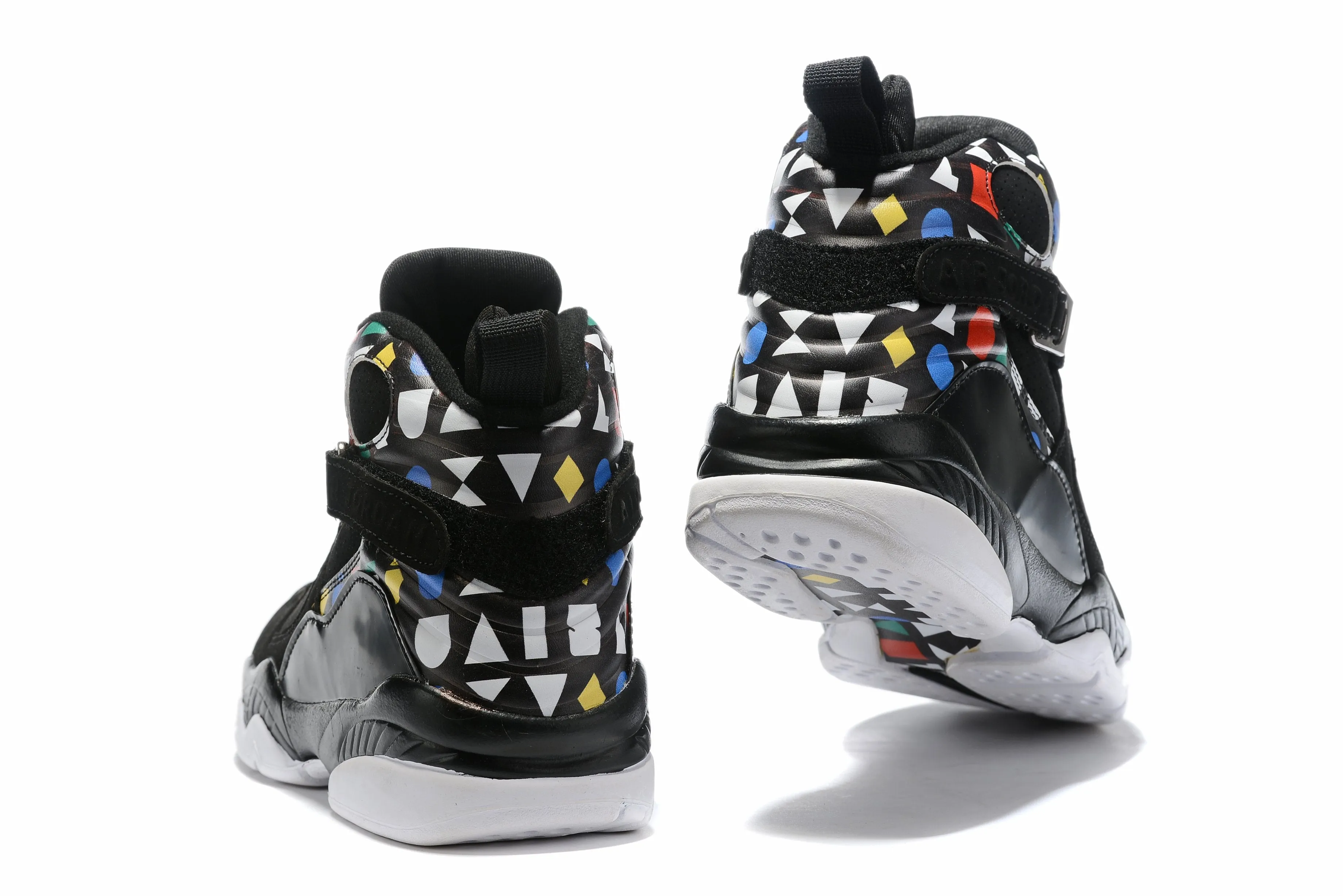 Nike Air Jordan 8 Retro 'Quai 54' Black White Multicolor Sneaker Shoes Sale Men Size 8-13 Classic Asics Cheer Shoes
