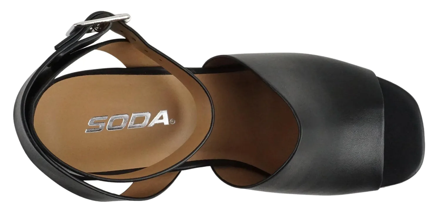 STELLA-S Black Soda Platform High Heel Sandals