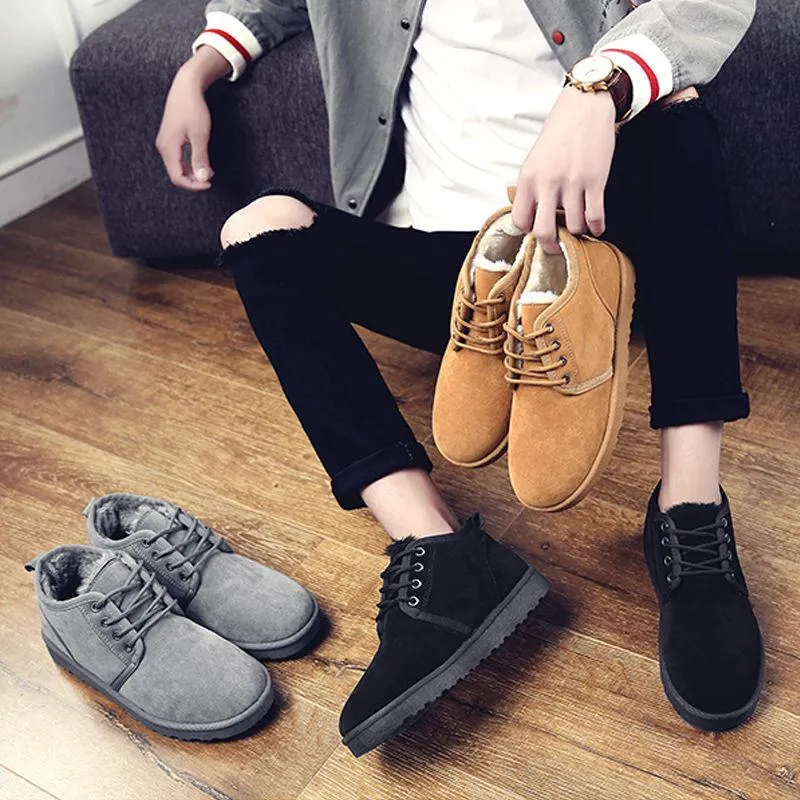 Men's Dress Shoes For Flat Feet Classic Men's Winter Boots - Ankle Snow Boots