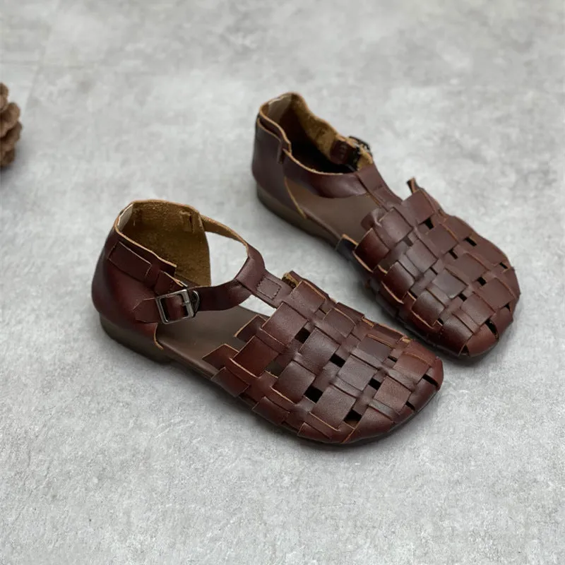 Womans Genuine Leather Woven Closed Toe Fisherman Sandals Sandals Travel Advisor Portal
