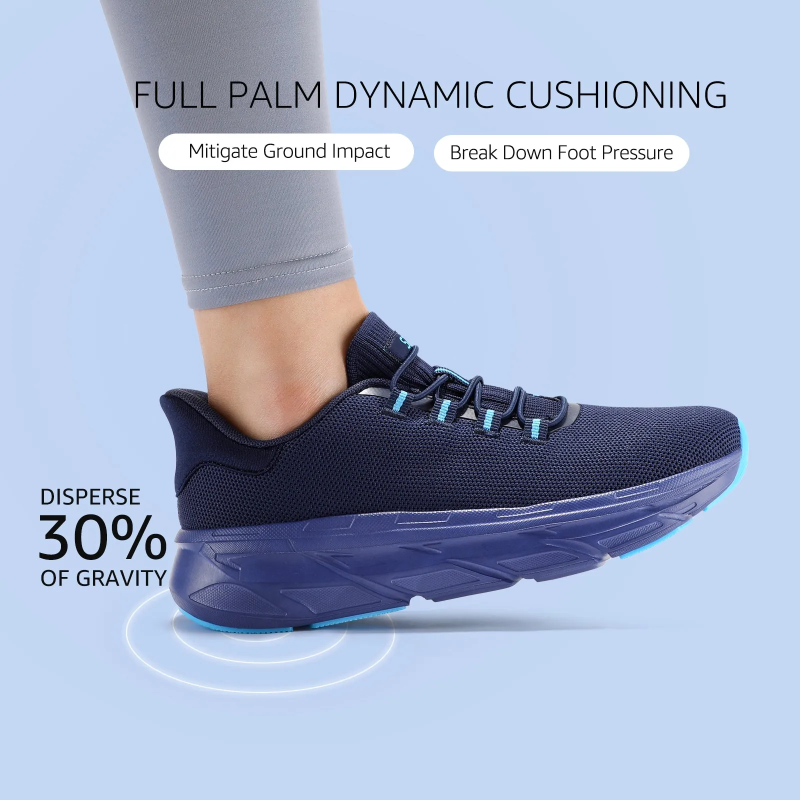 STQ Women's Slip On Walking Shoes Active Cushion Comfortable Tennis Breathable Non Slip Athletic Gym Workout Cross Training Sneakers Heel Sneakers