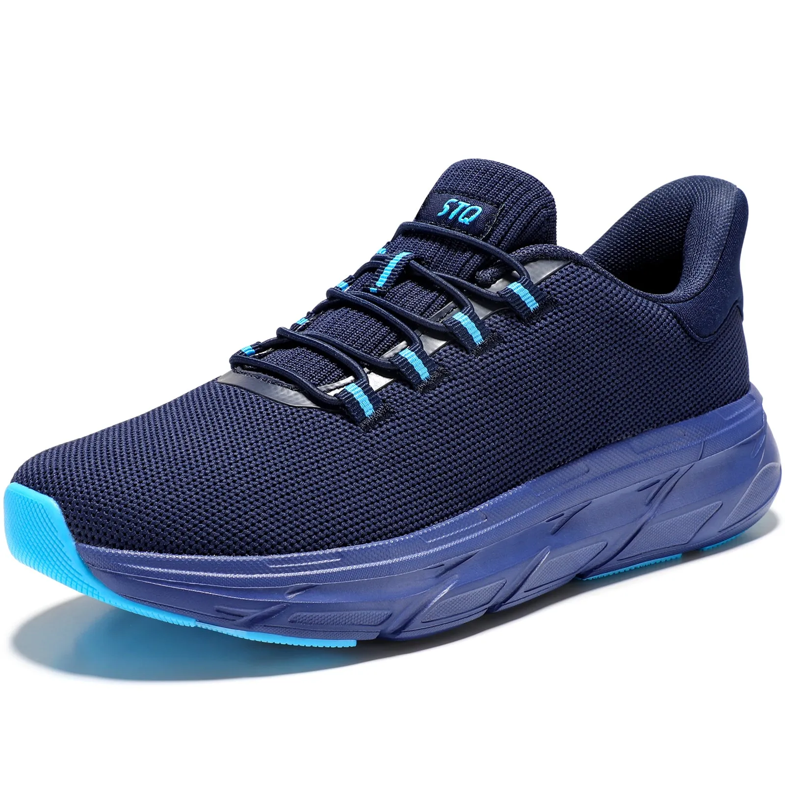 White Platform Sneakers STQ Women's Slip On Walking Shoes Active Cushion Comfortable Tennis Breathable Non Slip Athletic Gym Workout Cross Training Sneakers