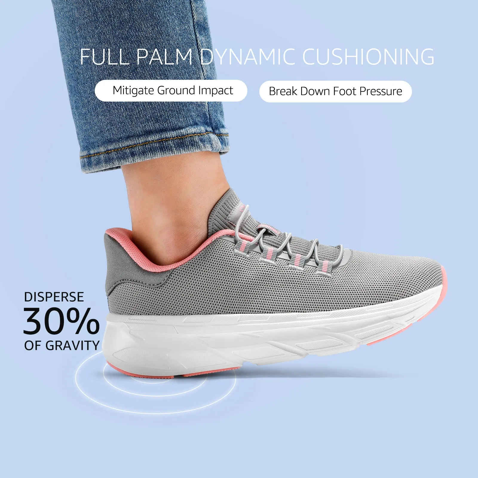 STQ Women's Slip On Walking Shoes Active Cushion Comfortable Tennis Breathable Non Slip Athletic Gym Workout Cross Training Sneakers Color Sneakers