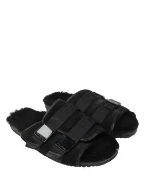 Western Sandals Strapped Sandals with Fur Footbed