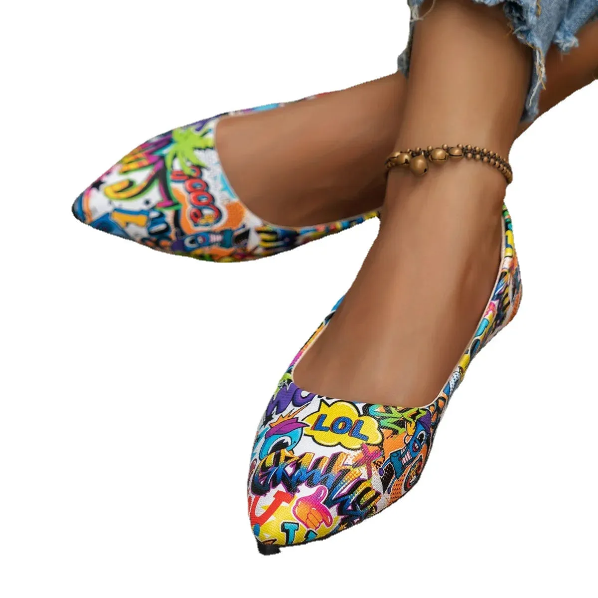 Shoes Heels To Flats Women Pointed Toe Shoes Flat Ballerina Comfortable Casual Women Shoes