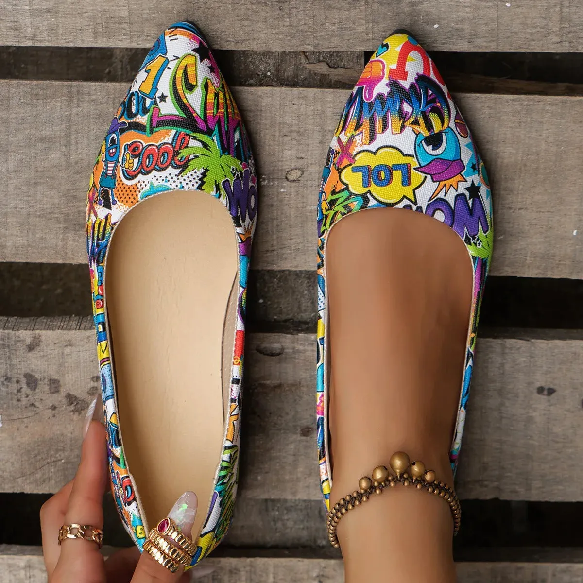 For Flat Feet Overpronation Women Pointed Toe Shoes Flat Ballerina Comfortable Casual Women Shoes