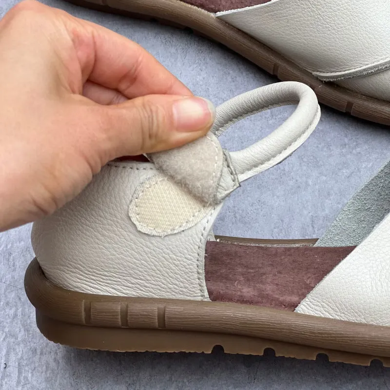 Women's Retro Handmade Genuine Leather Flats Sandals Free People Sandals