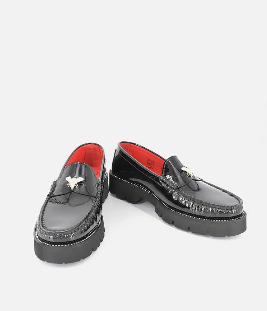 Alexandre Birman Loafers Vittoria Mengoni Black Patent Dressy Loafers