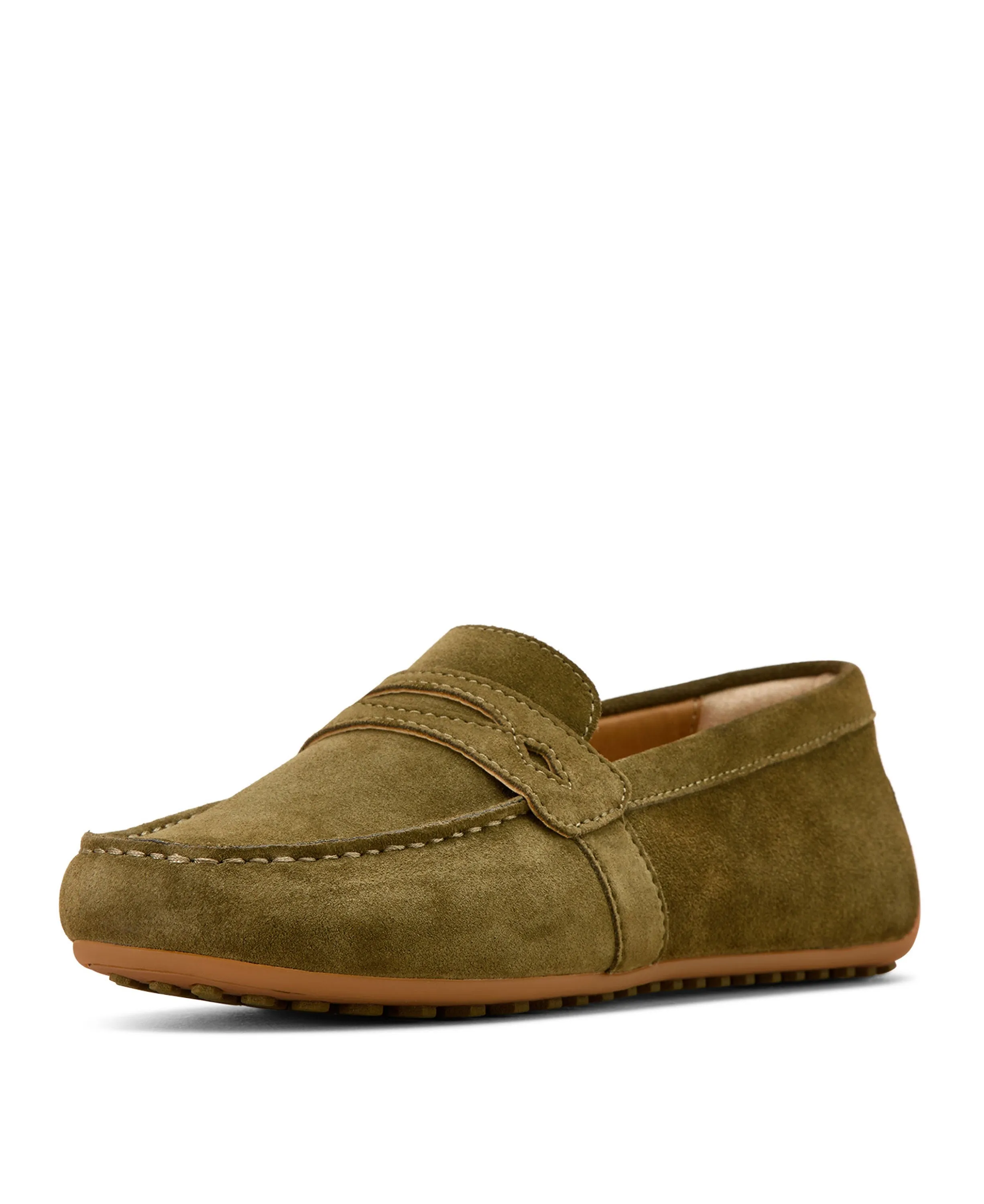 Selene Driving Moc - Dark Olive Suede High End Loafers