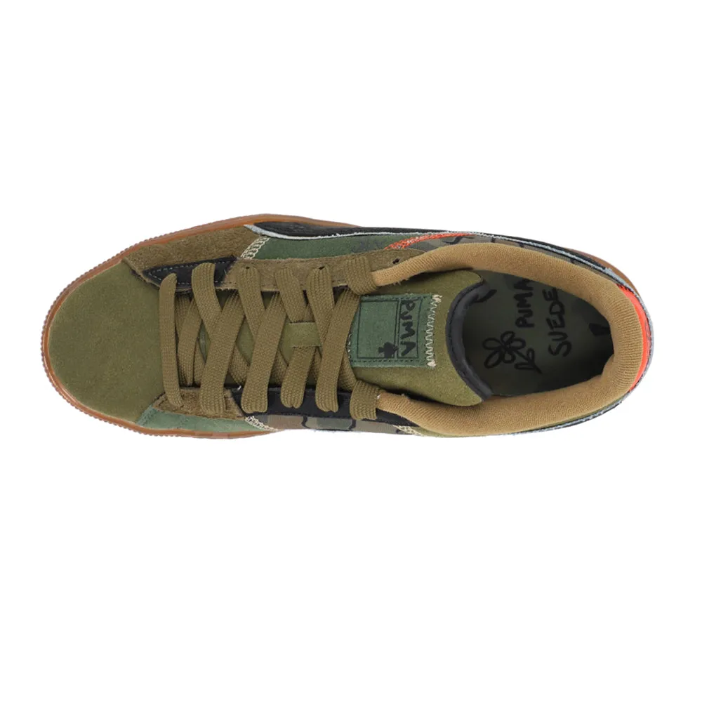 Puma Clyde Shoes Suede Peace And Love Flagship Camo Lace Up Sneakers