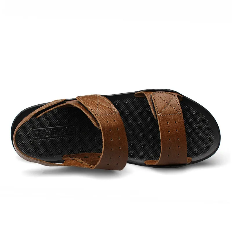 Summer Men Casual Genuine Leather Sandals Flat Beach Sandalias Hombre Cuero Open Shoes Sandales Homm Sandals Kohls