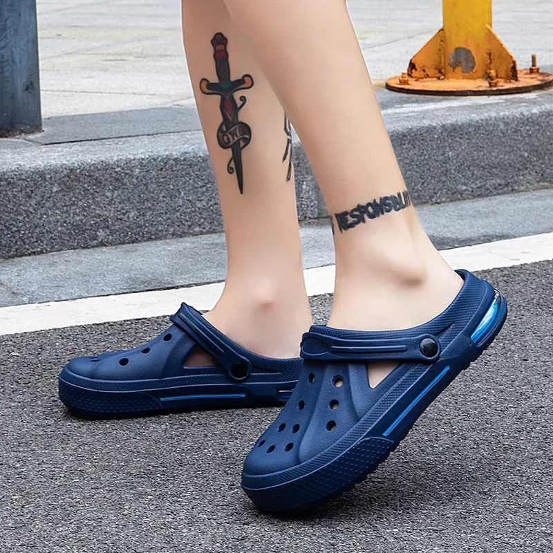 Ald Travel Slippers Summer Men Slippers Sandals Massage Clogs Outdoor Garden Shoes Men Pool Sandals Bathroom Slides Mules Beach Slippers Flip Flops