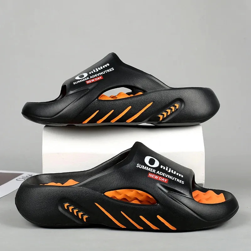 Summer Men's Massage Slippers Slides Indoor Outdoor Sandals Beach Casual Shoes Comfortable Sole Men's Slippers Big Size 38-47 Posee Slippers Made In Which Country