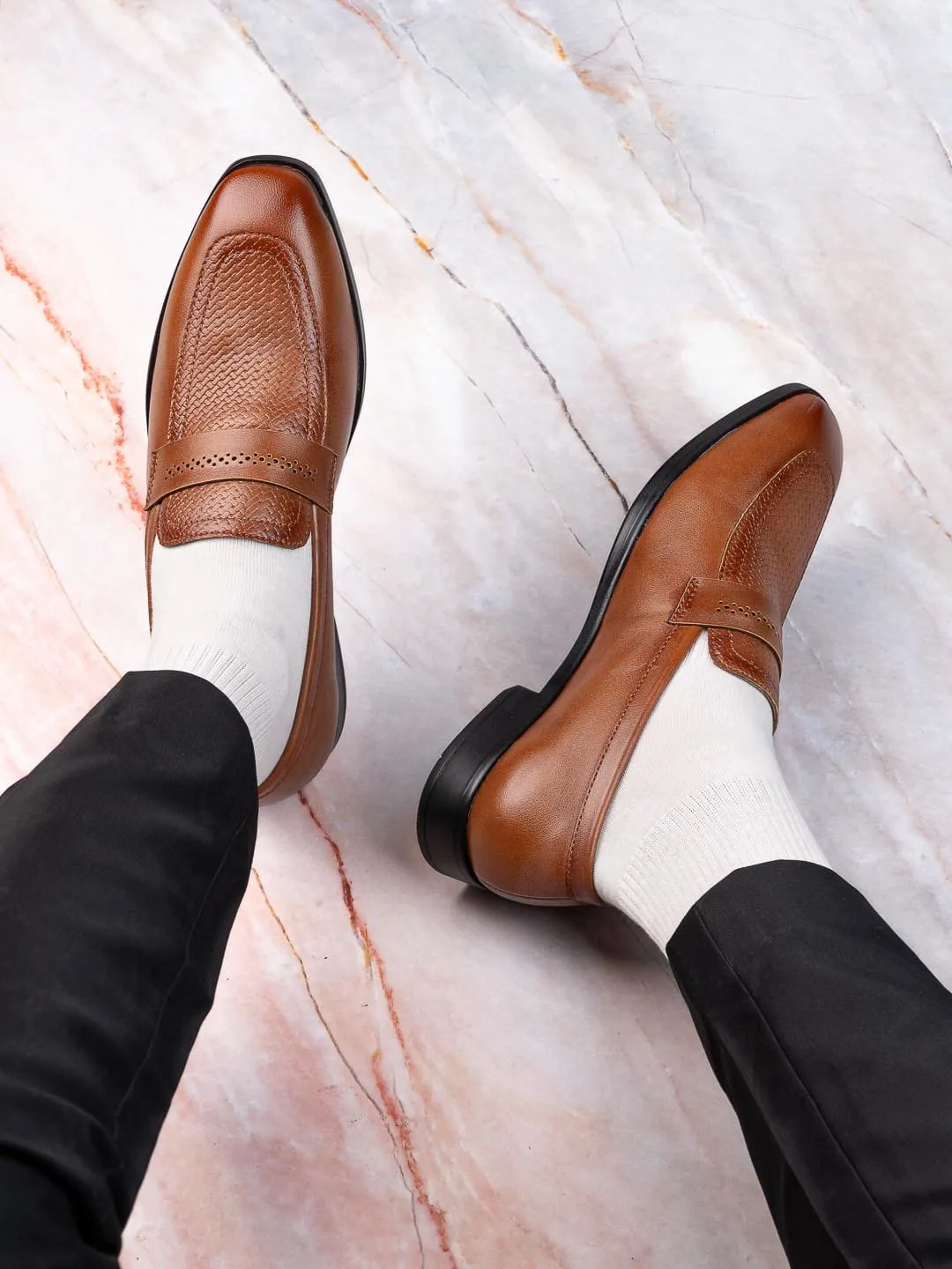 Esmee Tan Men Formal Classic Slip Ons Echo Knit Slip-on Sneaker