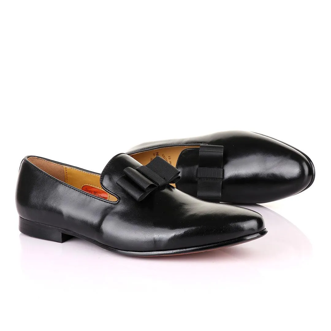 Penny Loafers Styling John Mendson Black Leather With Bow Loafers