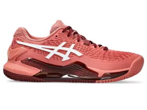 Asics Fifty Four Wrestling Shoes Asics Women's GEL-RESOLUTION 9 CLAY CPS Shoes in Light Garnet/White
