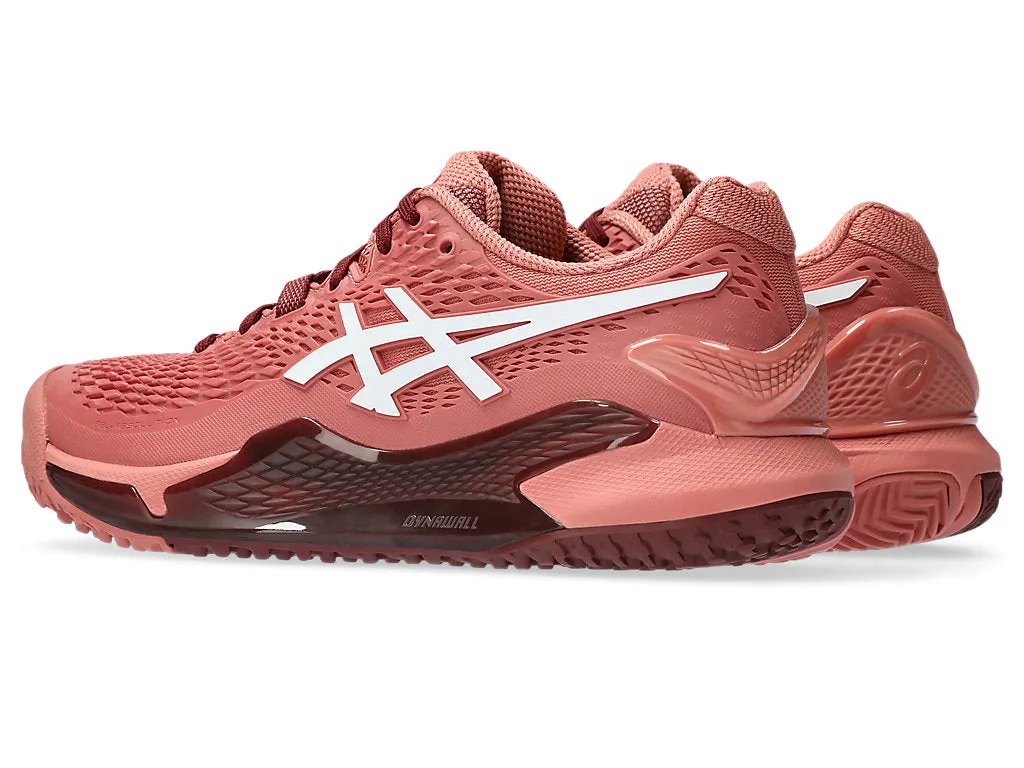 Asics Women's GEL-RESOLUTION 9 CLAY CPS Shoes in Light Garnet/White Best Value Asics Running Shoes