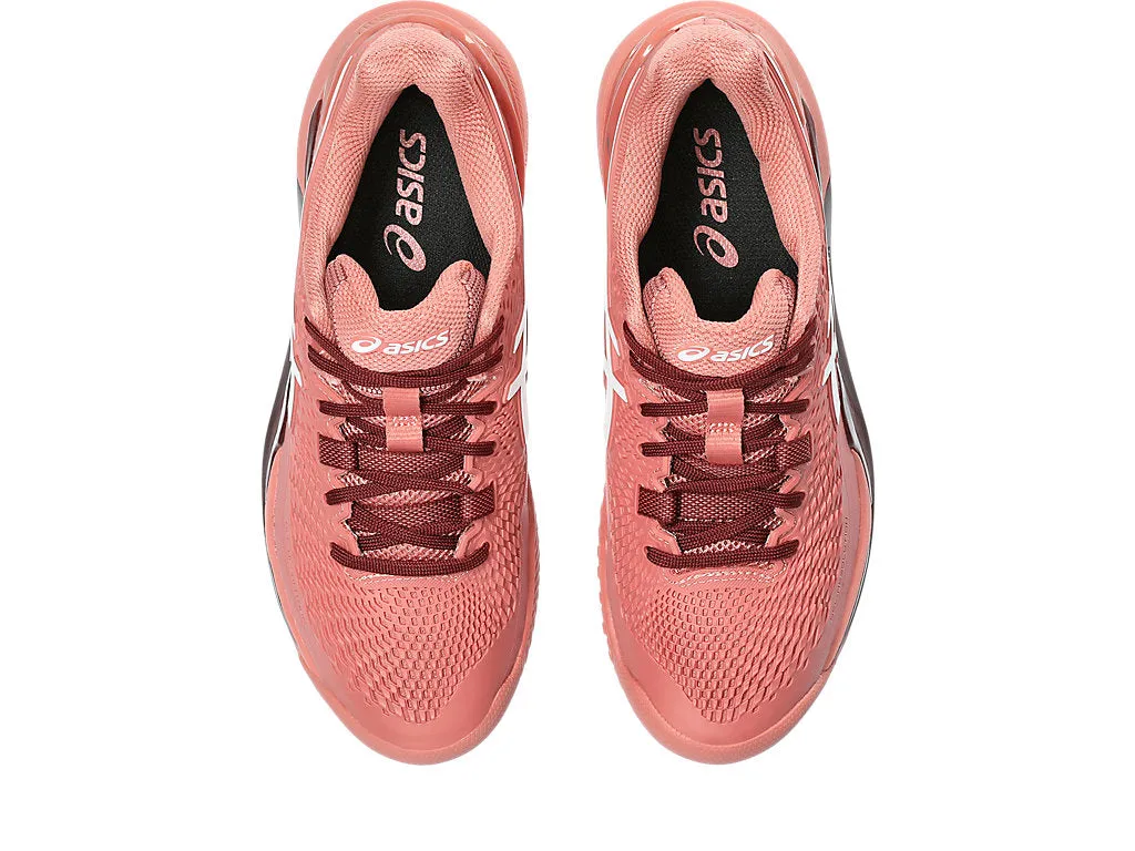 Asics Women's GEL-RESOLUTION 9 CLAY CPS Shoes in Light Garnet/White Grass Court Tennis Shoes Asics