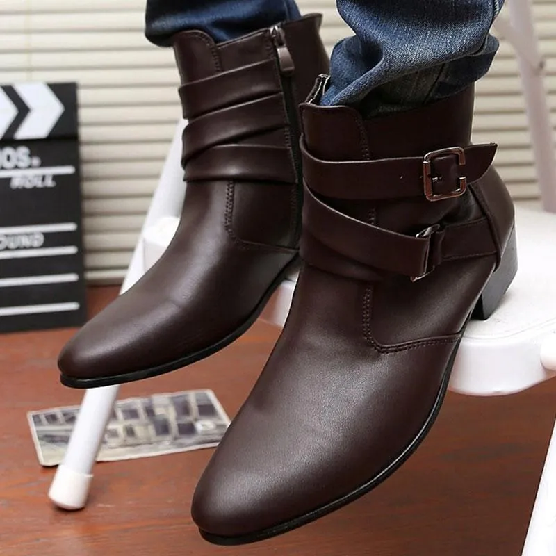Work Boots Under 100 British Style Motorcycle Work Casual Men Ankle Shoes