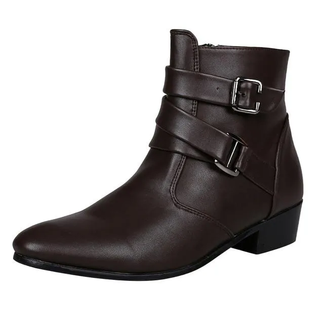 Back Of Heel Pads For Work Boots British Style Motorcycle Work Casual Men Ankle Shoes