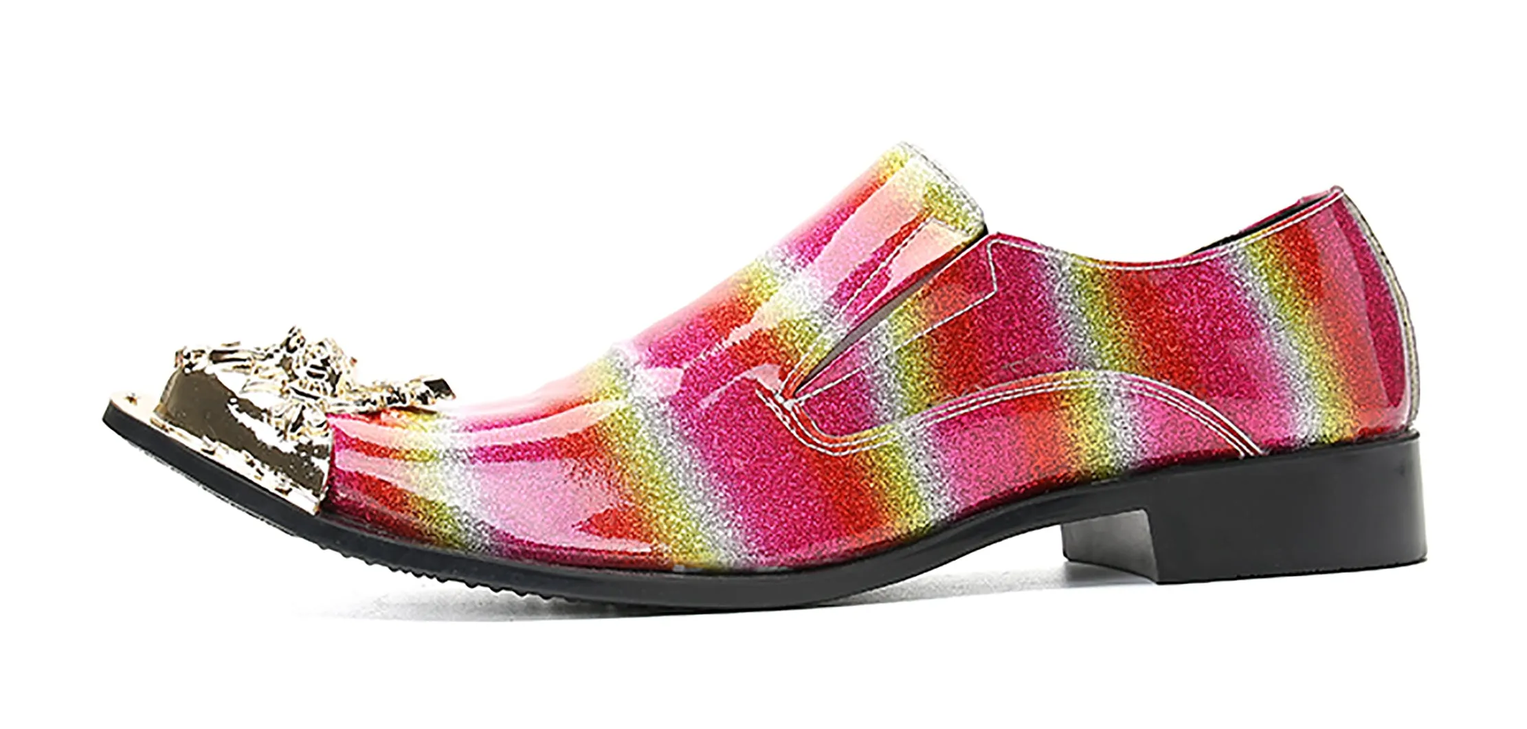 Hard Toe Work Boots Men's Slip On Metal Tip Western Loafer