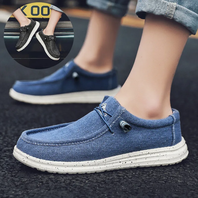 Men Loafers Fashion Canvas Shoes Loafers Narrow