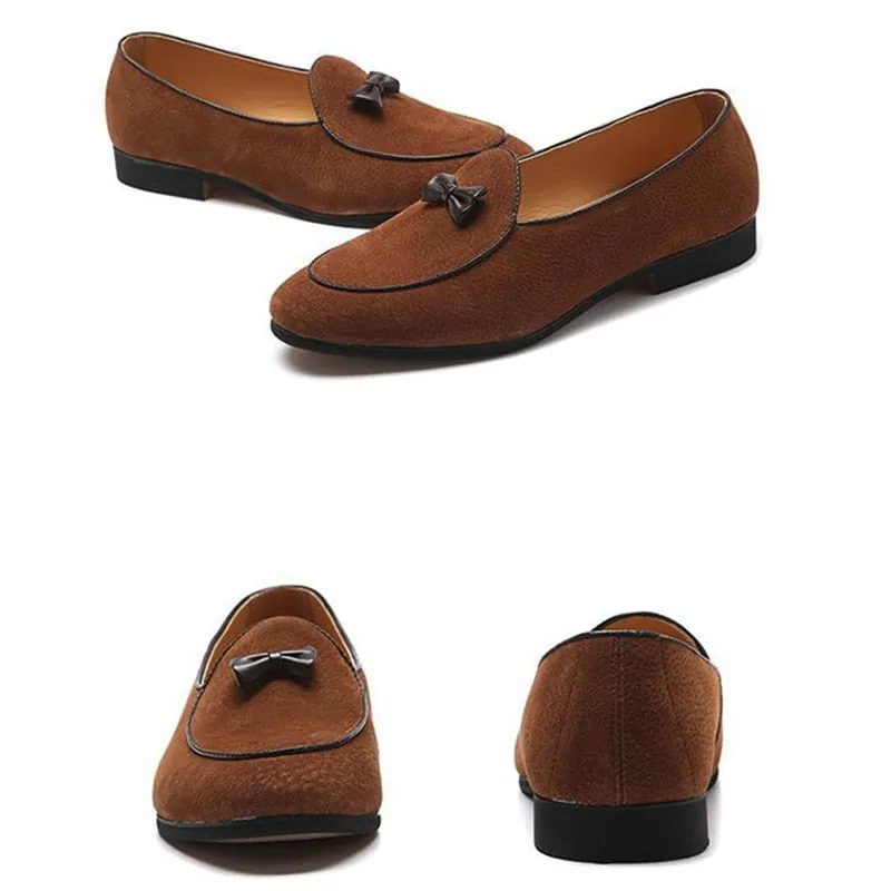 Bowknot Suede Men Loafers Shoes Miu Miu Platform Loafers