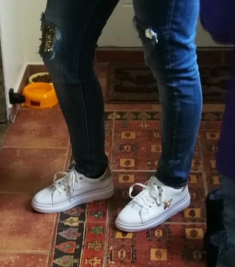 Fashion Breathable PU Leather Platform Sneakers Packer Sneakers