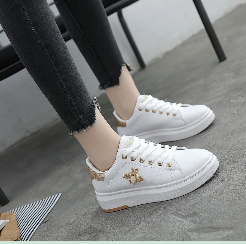 Fashion Breathable PU Leather Platform Sneakers Best Sneakers For Arthritis