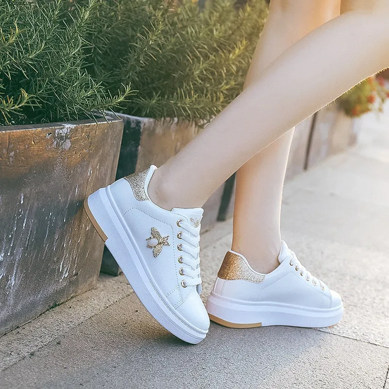 Best Orthopedic Sneakers Fashion Breathable PU Leather Platform Sneakers