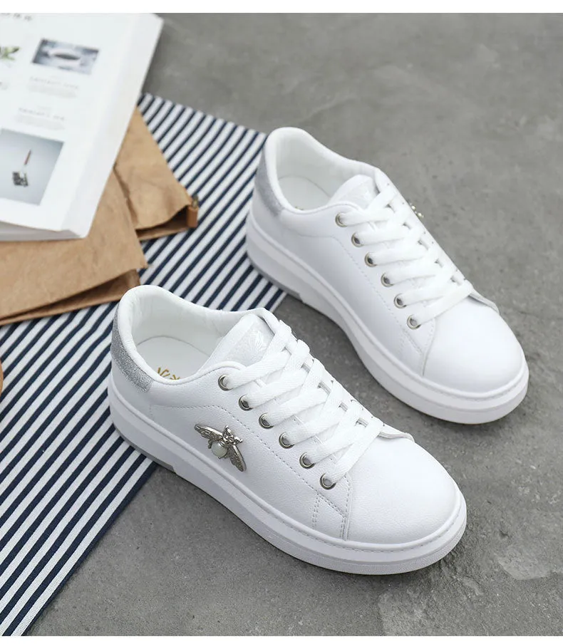 Custom Wedding Sneakers Fashion Breathable PU Leather Platform Sneakers